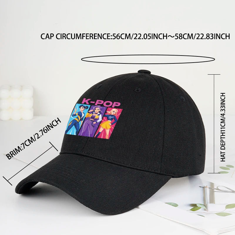 K-POP Girl Group Cartoon Baseball Cap Men Women Casual Adjustable Vintage Dad Hat Y2K Kpop Fan Sun Hat