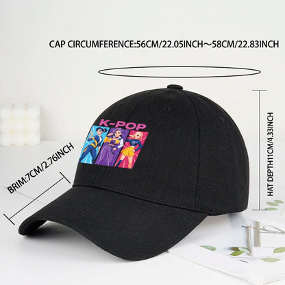 K-POP Girl Group Cartoon Baseball Cap Men Women Casual Adjustable Vintage Dad Hat Y2K Kpop Fan Sun Hat