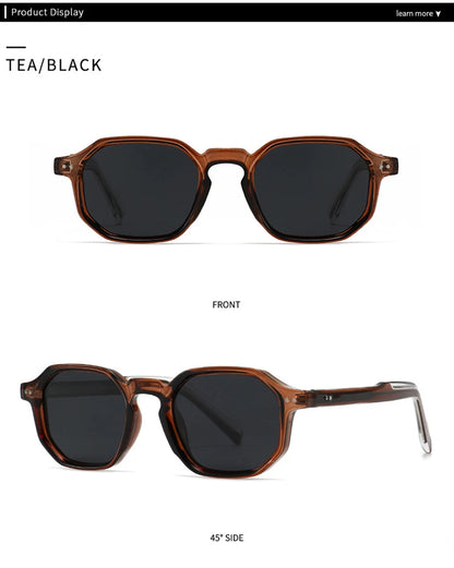 SHAUNA New Polygon Square Men Polarized Sunglasses Retro Rivets Women Blue Green Shades UV400