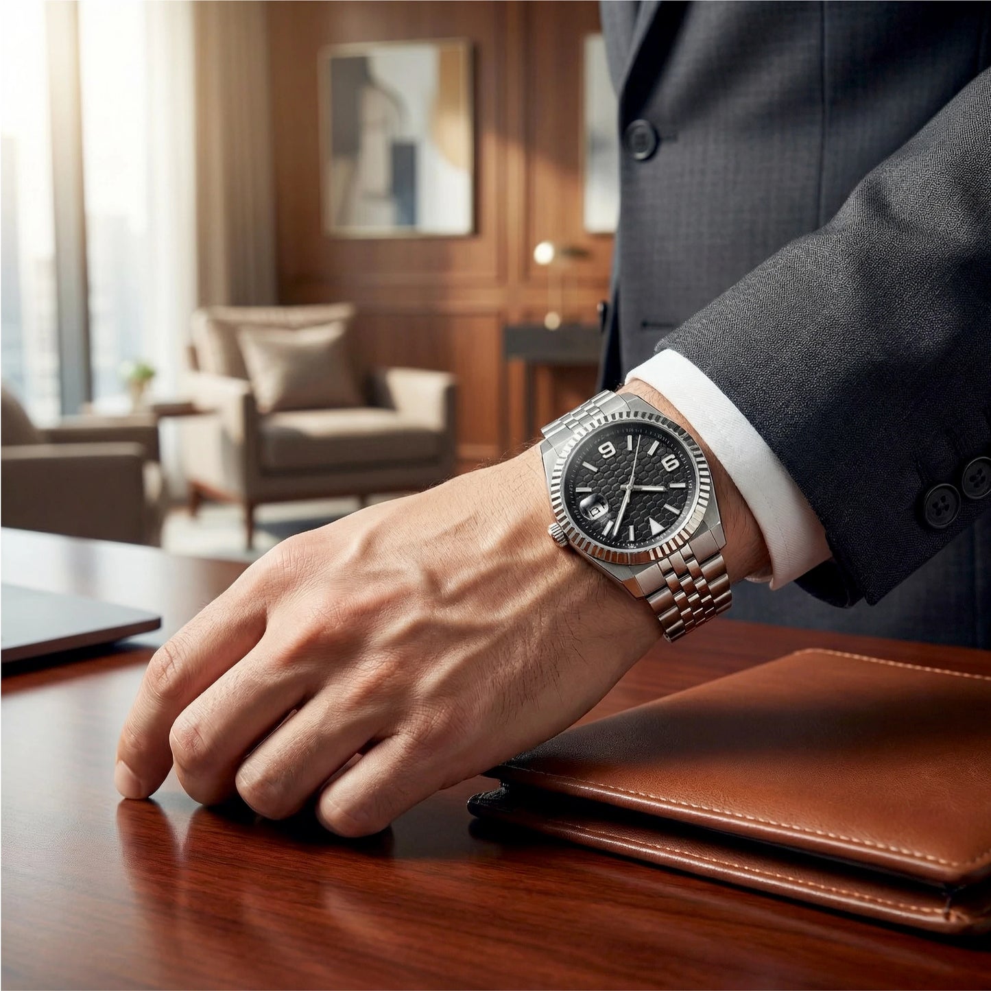 Custom Pilot Watch NH35 Automatic Mechanical Men's Watch Sapphire Crystal Luminous 100M Water Resistant Cushion Case Dive Watch