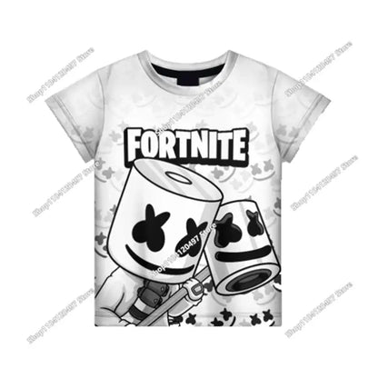 Cartoon Fortnite T Shirt 3D Printed Boys Girls Streetwear Kids Clothes Funny Tshirt O-Neck Summer Tops Birthday Gifts