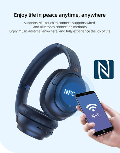 1Mii E700 Wireless Bluetooth Headphones LDAC Lossless Hi-Res Sound, ANC Active Noise Reduction, HIFI Stereo Gaming Headset, 65H