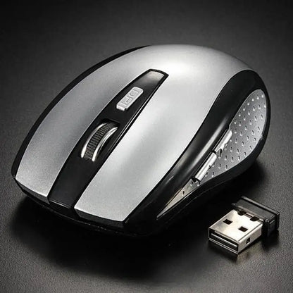 Ratón inalámbrico óptico 2.4GHz con receptor USB para gaming, 6 botones, para ordenador PC, portátil y accesorios