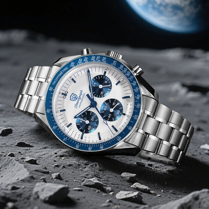 Relógio Masculino Watchdives New Wd1863 Quartz VK63 Chronograph, Safira Abaulada, Impermeável, 39Mm, Aço, Marca Premium, Luxo Business