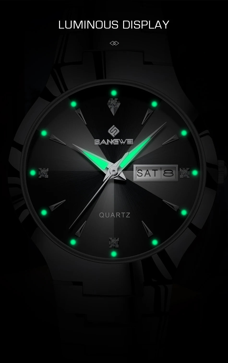BANGWEI 2026 NEW Women's Watch Fashion Waterproof Luminous Elegant Weekly Calendar Exquisite women's quartz wrist watch reloj