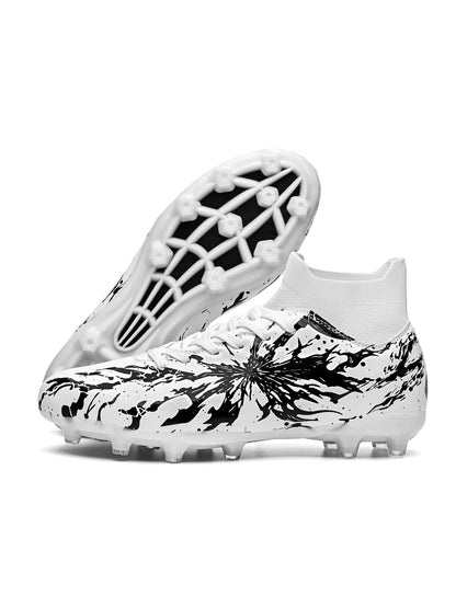 Chaussures de football pour hommes, crampons AG FG, semelles en PU absorbant les chocs et antidérapantes, pour adultes, idéales pour les entraînements de football en extérieur et les séances d’entraînement à haute in