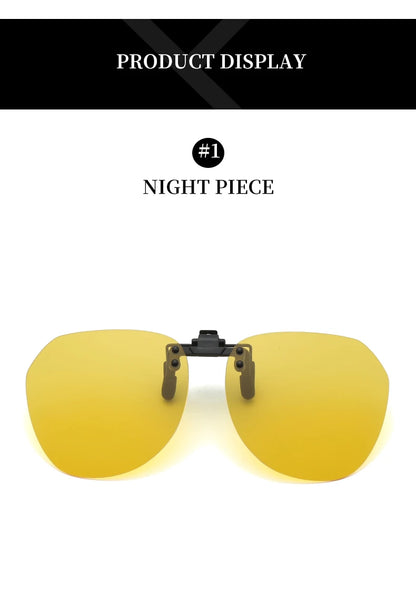 Men Fashion Clip On Polarized Sunglasses Lens Women Driver Flash Mirror Lens Sun Clips Glasses Cover Night Vision Eyewear UV400