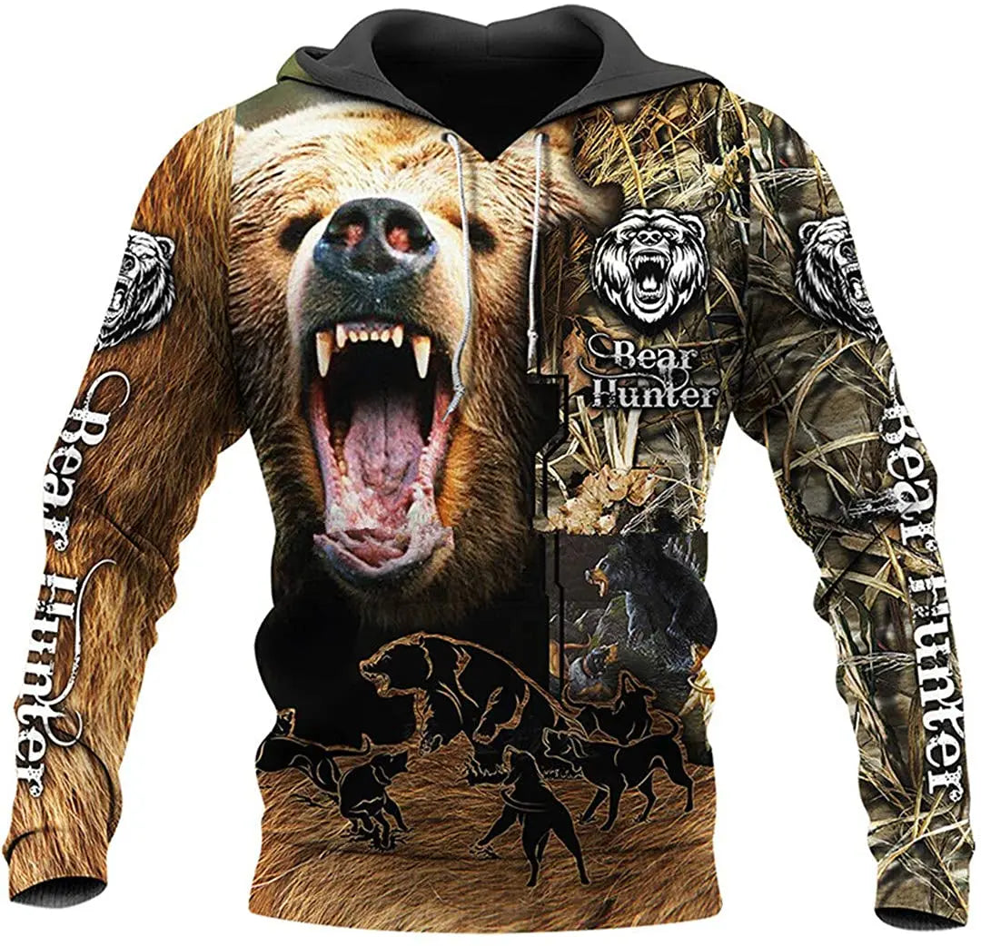 Fashion Herbst Löwe, Wolf Hoodies Weißer Tigerfell-3D-Allover-Print Herren-Sweatshirt Unisex-Pullover Freizeitjacke