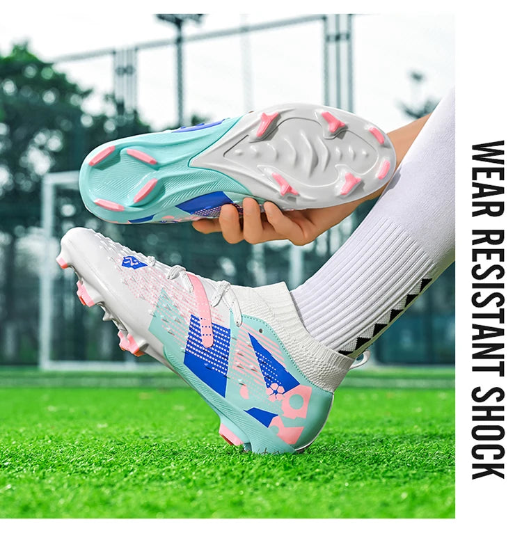 Football Boots Men Professional Soccer Shoes Sneakers Field Long Spikes Outdoor Competition Non-Slip Comfortable Training Shoes