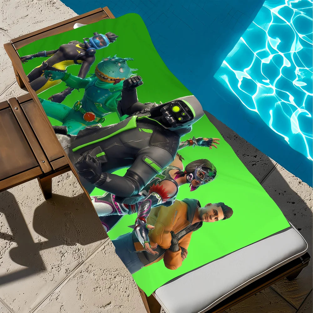 Hauska F-Fortnite-pelitaidepyyhe, pehmeä rantapyyhe, uintiretki, uima-allas, kylpypyyhe, kuntosali, spa, sisustus, lahja, loma