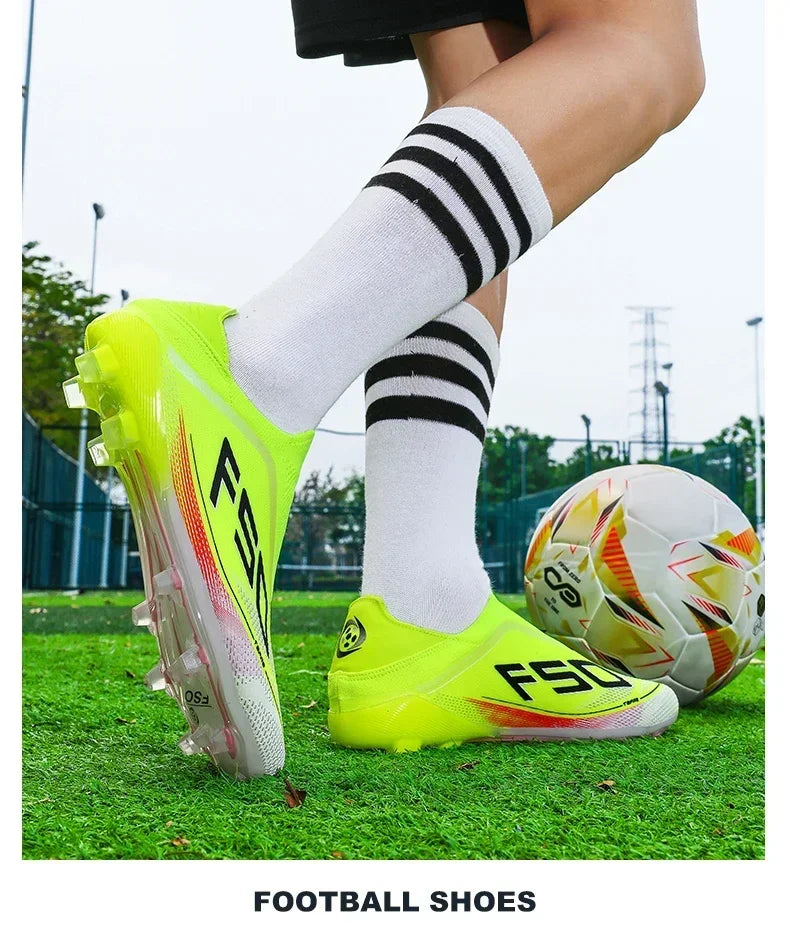 New Men's Soccer Shoes Hot-Selling Grass Cleats High-Quality Match Outdoor Football Boots Non-Slip Boys High-Top Lightweight Sneakers