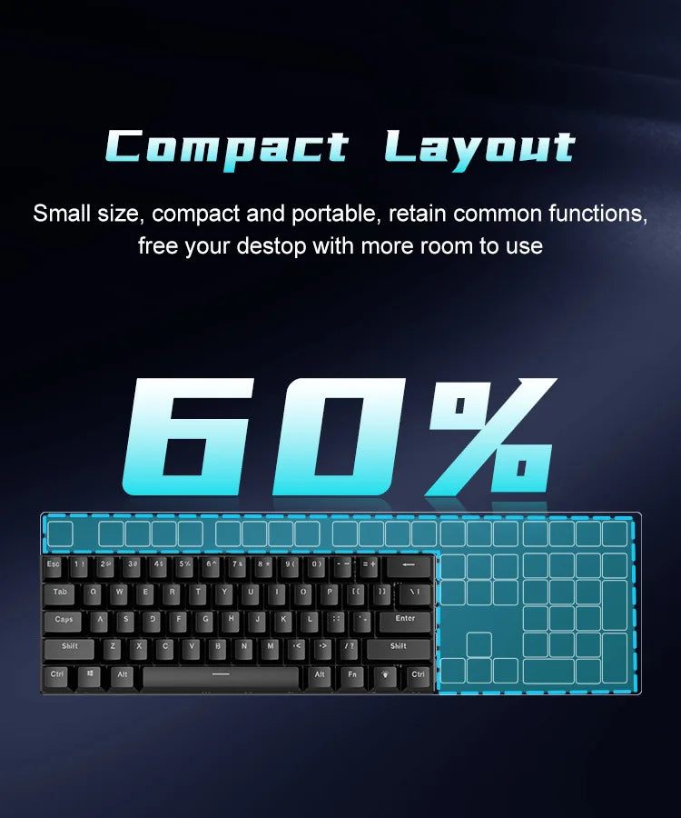 60% gaming keyboard gamer mechanical keyboards pc laptop office mini keyboard