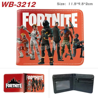 Fortnite Wallets for Boys and Girls Anime Fortnite Wallet Cartoon Card Holder Bag Leather Short Purse Fashion Folded Purses Kids Gift