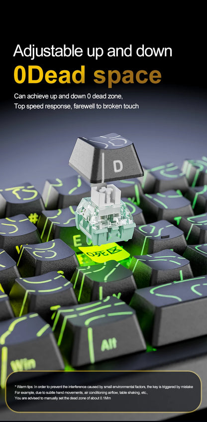 Teclado com interruptores magnéticos ATTACK SHARK X68HE com fios e FREEWOLF F68 com fios F68Pro sem fios para gaming profissional 8K Hz 0.01mm Rapid Trigger