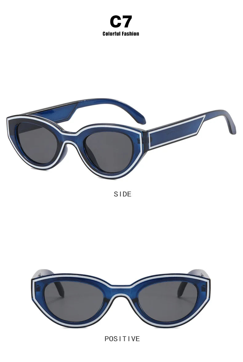 Fashion Unique Irregular Hip Hop Sunglasses Y2k Women Men Retro Glasses Ladies Beach Sunnies Outdoor Sport  with Metal Hinge