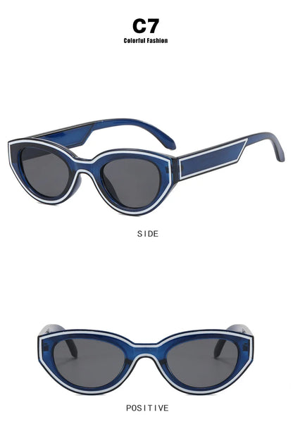 Fashion Unique Irregular Hip Hop Sunglasses Y2k Women Men Retro Glasses Ladies Beach Sunnies Outdoor Sport  with Metal Hinge