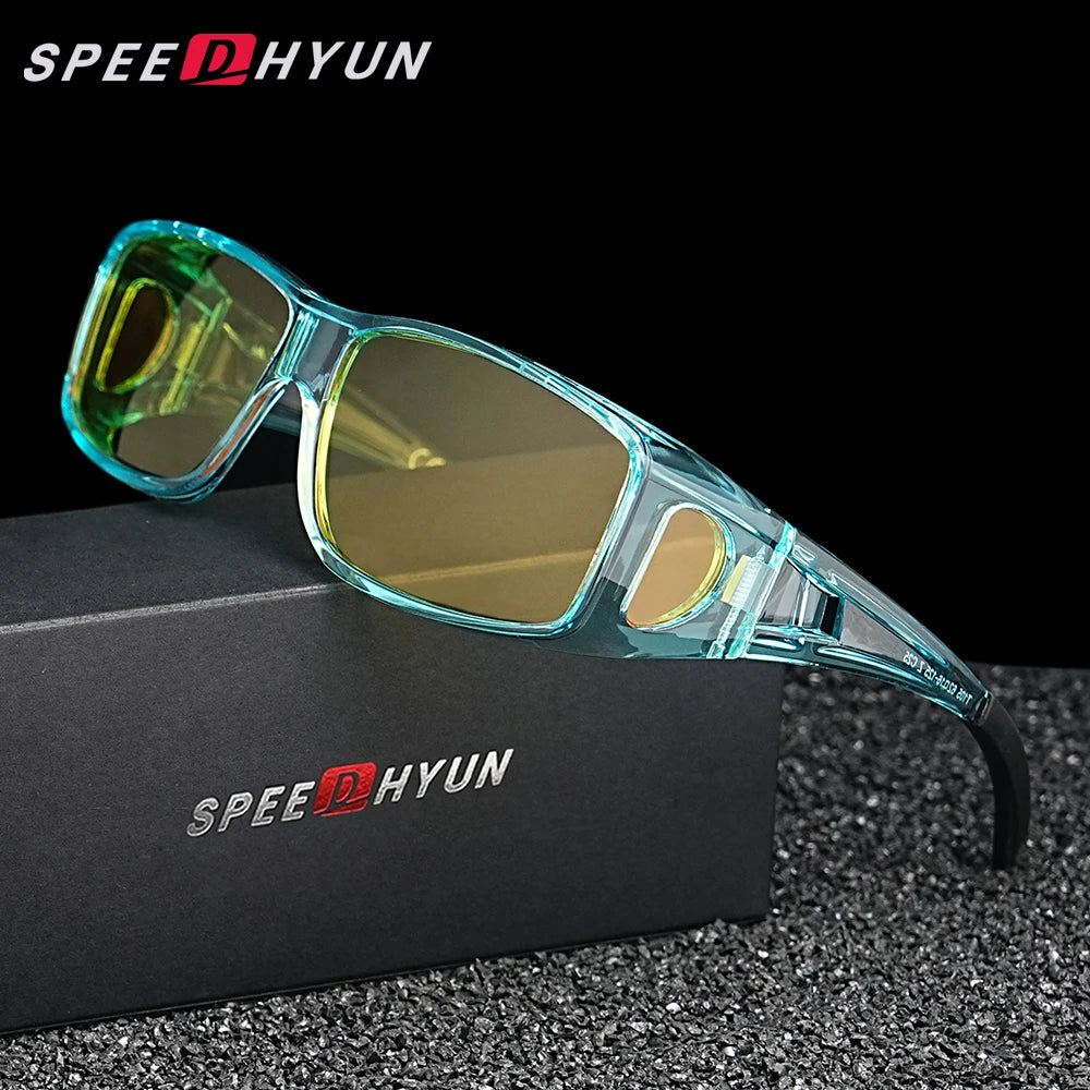 SPEEDHYUN Fit Over Wrap Sunglasses Men Women Anti Glare Night Vision UV400 Protection Driving Sport Protective Glasses Eyewear