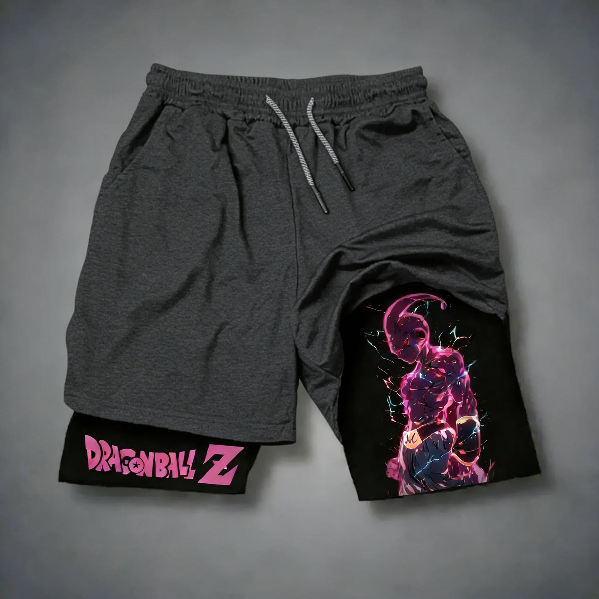 Dragon Ball Anime Majin Buu Printed Double-layer Shorts 2026 Unisex Summer New Gym Training Fast Drying Breathable Sports Shorts