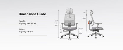 NEWTRAL MAGICH003 Ergonomic Office Chair with Adaptive Lumbar Support, Auto-Following Backrest, Adjustable Headrest, 3D Armrests & Seat Depth