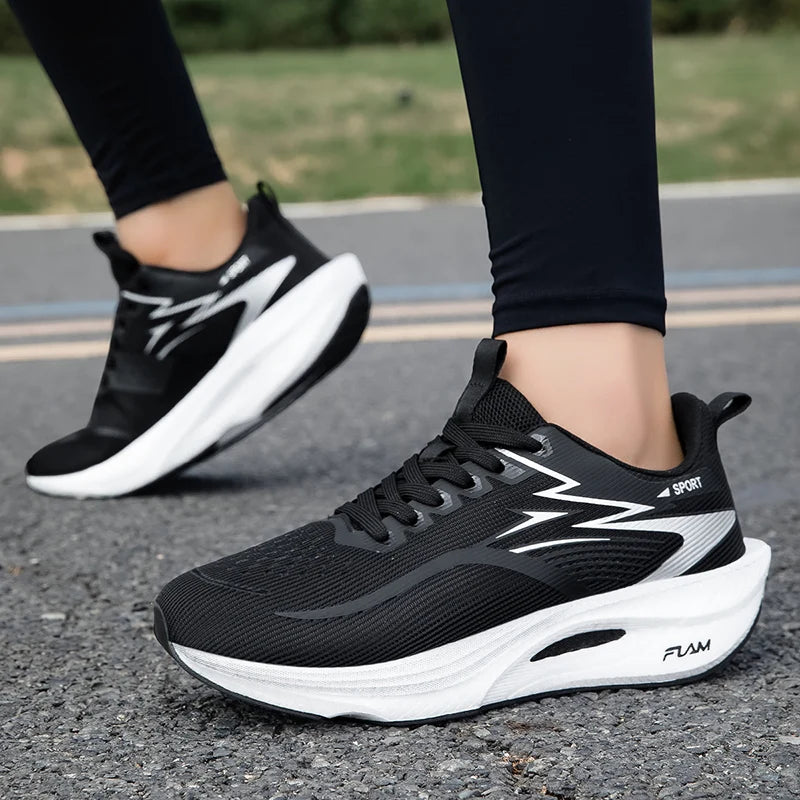 Ténis de Corrida NOVOS com Placa de Carbono para Maratona, Homem e Mulher, Desportivos, Respiráveis, Leves, Confortáveis, Antiderrapantes e Casuais