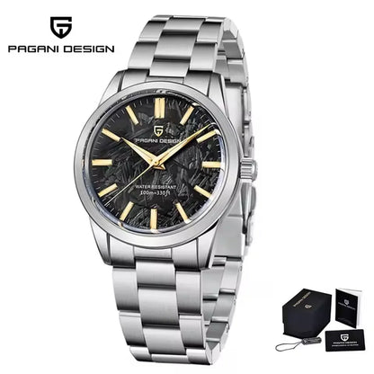 PAGANI DESIGN 40MM Meteorite Dial Men's Quartz Watches Luxury Business Sapphire 316L Stainless Steel 100M Waterproof Watch for Men