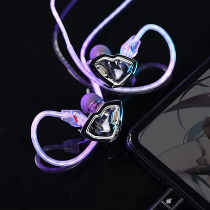 HIDIZS MY LIN (MS2 PRO Édition Spéciale) Écouteurs intra-auriculaires HiFi avec 1 transducteur dynamique et 1 transducteur armé de bobine (Hybrid Drivers), audio haute résolution 0,78 mm, écouteurs filaires