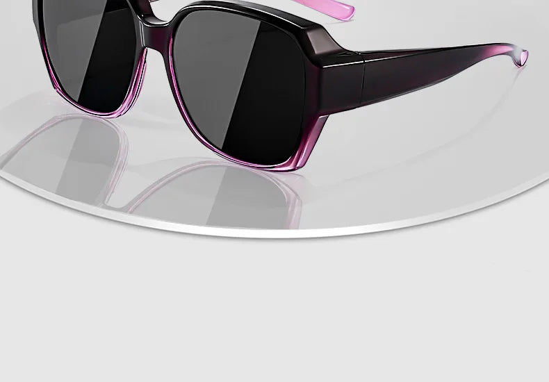 Fashion Round Polarized Sunglasses Cover Over Myopia Prescription Glasses Portable Men Women Vintage Fishing Driving Eyewear