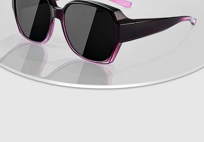 Fashion Round Polarized Sunglasses Cover Over Myopia Prescription Glasses Portable Men Women Vintage Fishing Driving Eyewear