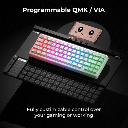 XVX Wireless Mechanical Keyboard M67 JadeStone With IMD-Tech Keycaps Tri-Mode Topographic White Gamer Keyboard Gasket Design