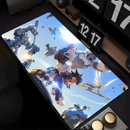 Overwatch Genji podloga za miš s HD ispisom za računalne igrače, prošiveni rub, neklizajuća podloga XXL90x40cm za tipkovnicu i PC stol