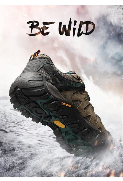 Męskie buty trekkingowe HIKEUP z zamszowej skóry – odporne na zużycie buty outdoorowe do trekkingu, chodzenia, polowania i zastosowań taktycznych