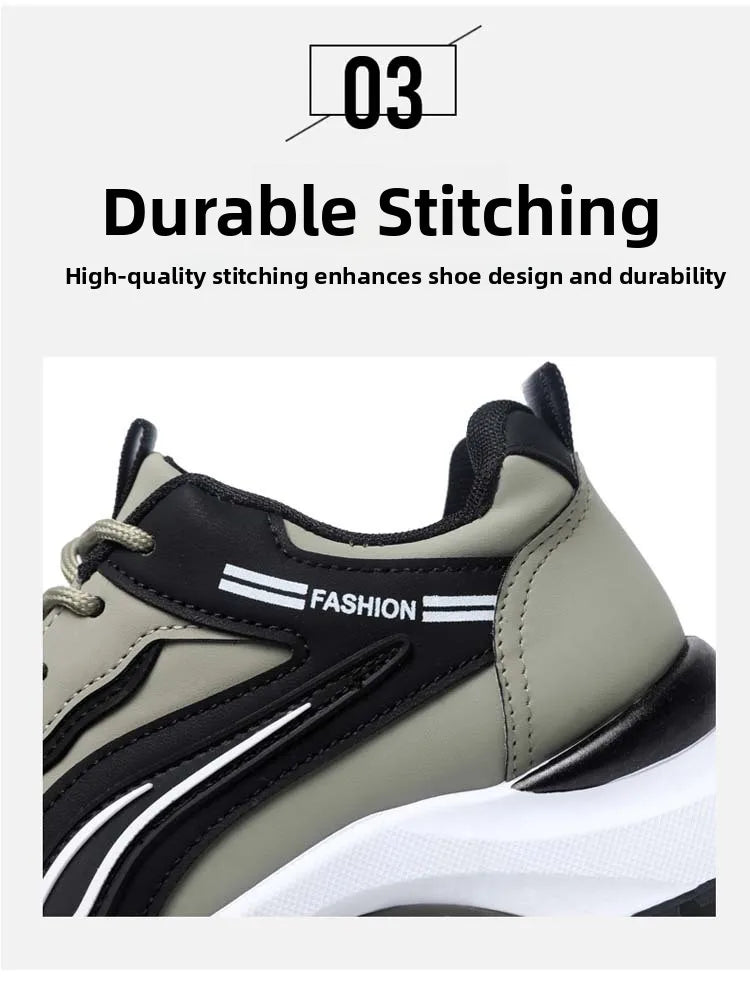 Modne męskie buty sportowe w koreańskim stylu, sznurowane, casualowe, do biegania, wygodne, oddychające, z grubą podeszwą