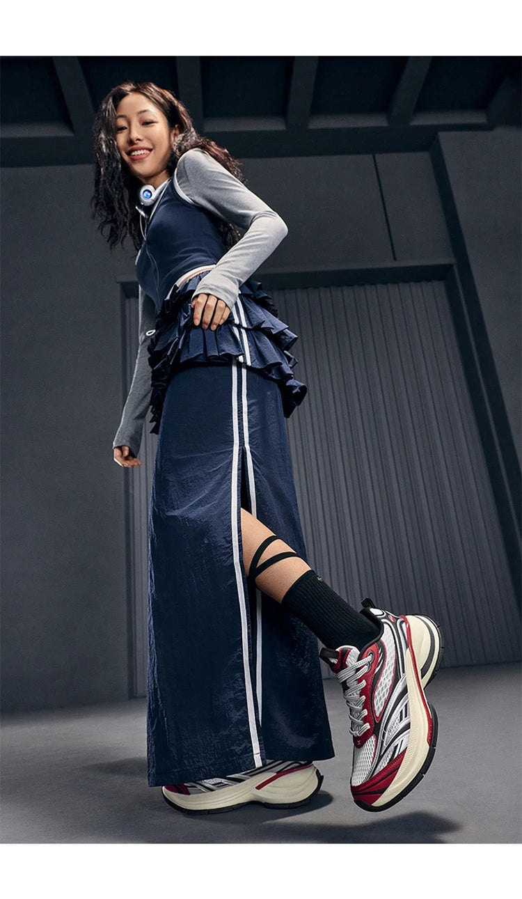 Sapatilhas Xtep Basque 3 para Mulher, Leves, Resistentes ao Desgaste, Modernas, Duráveis, com Sola Grossa, Casuais e Desportivas, 874218320006