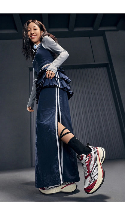 Sapatilhas Xtep Basque 3 para Mulher, Leves, Resistentes ao Desgaste, Modernas, Duráveis, com Sola Grossa, Casuais e Desportivas, 874218320006