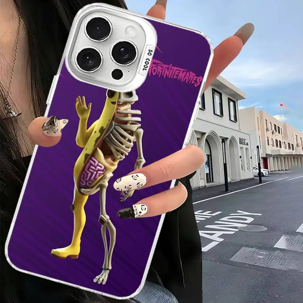F-Fortnites Phone Case For iPhone 17, 16, 15, 14, 13, 12, 11 Pro Max Plus Color Silver Cover