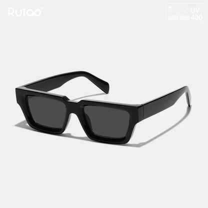 Ruiao 2026 fashion black small rectangular thick frame sunglasses for men and women rectangular summer wear shades