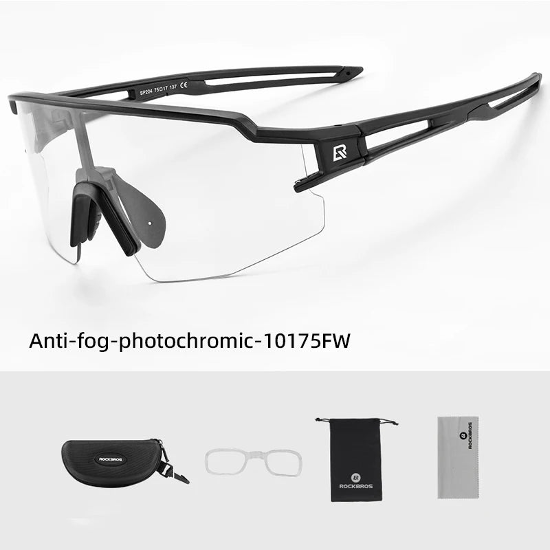ROCKBROS Cycling Glasses Photochromic Glasses Bicycle Glasses Eyewear Goggles Windproof Bicycle Outdoor Sports Sunglasses