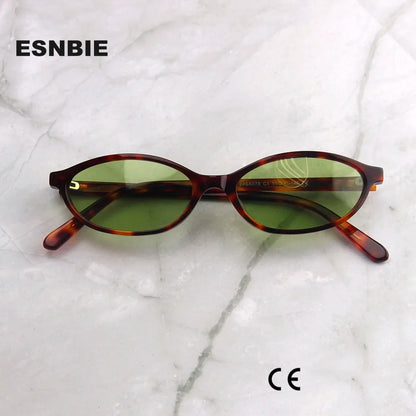 Trendy Acetate Small Oval Sunglasses Women 90'S Outfit Vintage Sun Glasses for Men Fashion Polarized Glasses  UV400 Protection