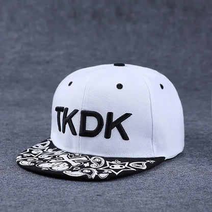 Men's Letter Embroidery Tide All-Match Flat Brim Baseball Cap Ladies Summer Hip-Hop Hat Outdoor Shade Adjustable Peaked Cap
