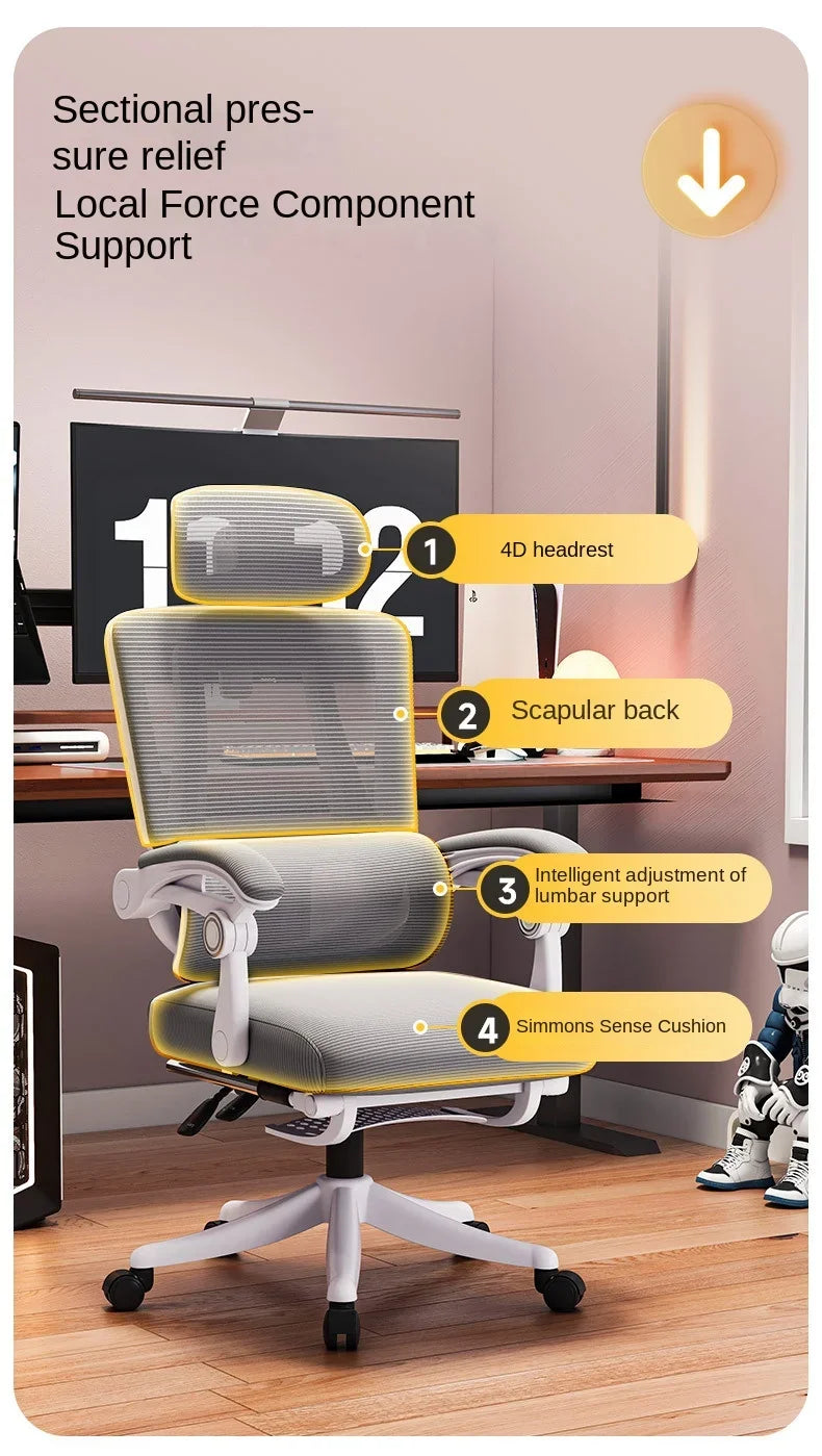 Ergonomic Mesh Office Chair with Lumbar Support, High Back Computer Desk Chair, Adjustable Comfortable Office Chair for Work, Gaming & Study