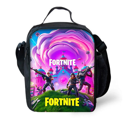 Saco térmico infantil F-FortniteS Hot Game de grande capacidade, isolado, para rapaz e rapariga, estudante, piquenique ao ar livre, lancheira térmica reutilizável