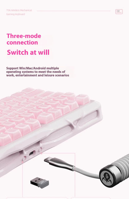 GravaStar Mercury K1 RGB Mechanical Keyboard Hot Swappable Gaming Keyboard Linear Switches RGB Wireless Gaming Keyboard