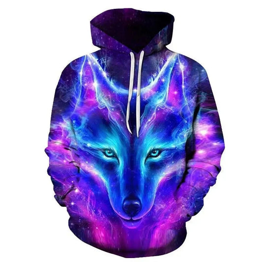 Sweatshirt com capuz personalizada nova de outono e inverno, lobo animal 3D, para homem, sweatshirt com capuz de designer de alta qualidade para homem