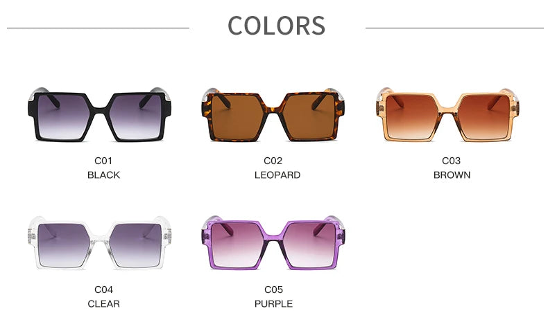 Cycling 1/2pcs Female Square Large Frame Sunglasses Women Retro Brand Big Frame Sun Glasses Black Fashion Gradient Eyeglasses