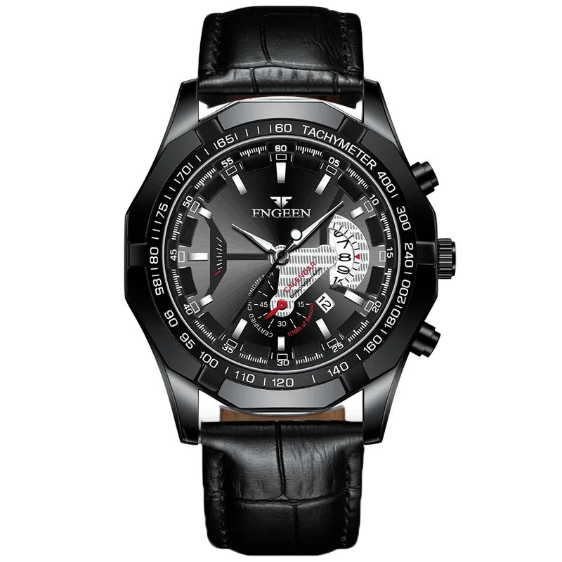 Montre-bracelet à quartz de luxe BINBOND pour homme, lumineuse, étanche, date automatique, en acier inoxydable