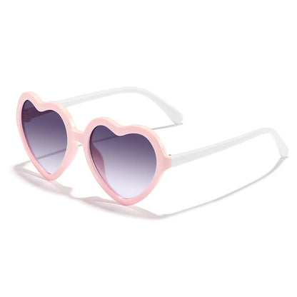 Stylish Kids rose pink Heart Sunglasses UV400 Protection Adjustable Frame for Boys Girls Baby Toddler 0-12 Years eyewear