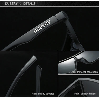 DUBERY Full Rim Polarized Sunglasses For Men And Women 9 Colors Model 379