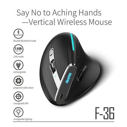 Lefon F33 Bluetooth Ergonomic Trackball Mouse, Rechargeable Wireless Trackball Mouse with Bluetooth & 2.4G, 4800 DPI Ergonomic Rollerball Mouse for PC, Office & Drawing
