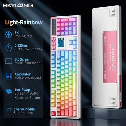 SKYLOONG GK104 Pro Wireless Mechanical Keyboard 100% Custom Keyboard Hot-Swappable Low-noise Switch for PC Gamer Office Accessories