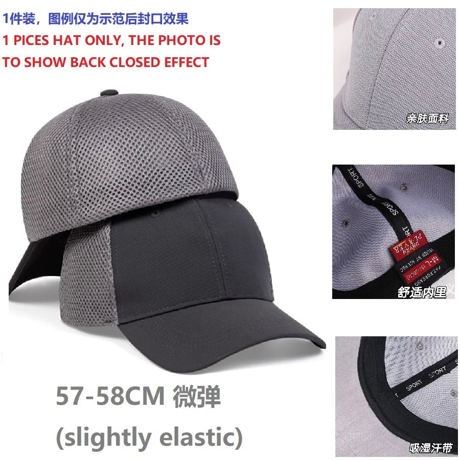 Brand Oohmy Back Closed Baseball Cap for Small Head Lady Man Blank Hiphop Snapback Hat Fitted Flat Caps 58cm to 60cm